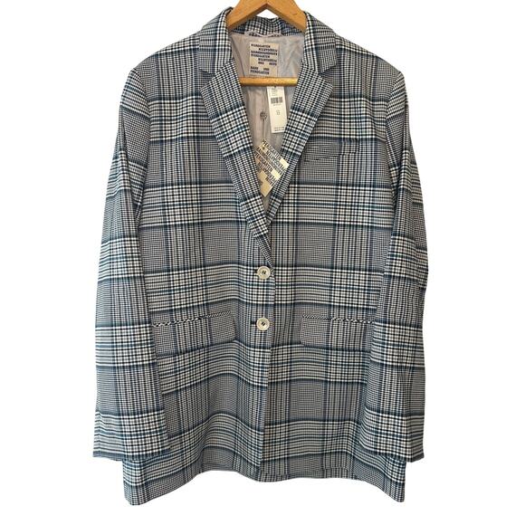 Baum und Pferdgarten NWT Bodia Oversized Blazer Blue Plaid Check Jacket Size 12 - Picture 4 of 12